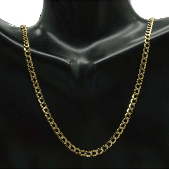 NEW 14k Yellow Gold 3.6mm Cuban Curb Link Chain 16" - 24" - Picture 2 of 4